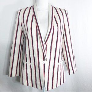 Club Monaco Joclynna Striped Red Blue Blazer